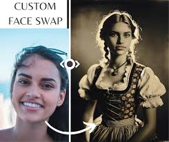 Vintage Bavarian Dirndl Custom Portrait| 2 Different Options to Choose  From| Face Swap|custom Picture