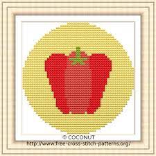 Vegetable cross stitch patterns free. Red Bell Pepper Vegetable Icon Free And Easy Printable Cross Stitch Pattern Free Cross Stitch Pattern