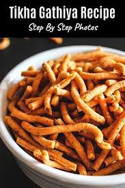 Tikha Gathiya Recipe How To Make Tikha Gathiya Recipe Gujarati Snack Recipe Recipes Gujarati Snacks Diwali Food