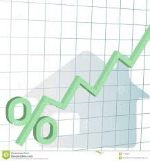 Home Mortgage Interest Rates Higher Chart Stock Vector