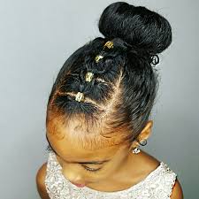 Curly Girl Bun Updo Hairstyle For Girls Baby Girl Hairstyles Curly Flower Girl Hairstyles Baby Girl Hairstyles