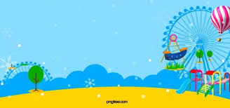 Fresh Hand Painted Amusement Park Advertising Background Kids Poster Amusement Park Graphic Design Background Templates