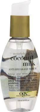 Nourishing hair oil serum seals in nutrients and shine to help improve hair strength & elasticity,for touchable tresses that are soft but strong. Ogx Nourishing Coconut Milk Anti Breakage Serum 4 Fl Oz Dillons Food Stores