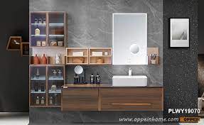 Mid century modern vanity in oak. Large Size Melamine Open Design Bathroom Cabinet Plwy19070