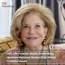 Congratulations to Wallis Annenberg, USC Life Trustee and longtime  supporter, for receiving the National Humanities Medal—one of the nation's  highest honors! 🎉 Her incredible philanthropy has shaped education, arts,  culture, and conservation,