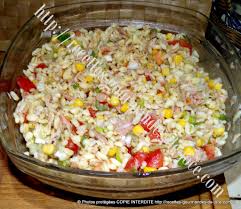 Salade De Ble A La Mayonnaise Au Thon Et Aux Crudites Salade De Ble Recette Salade De Riz Salade