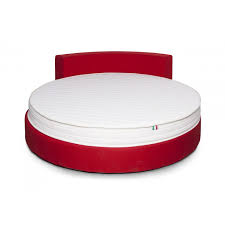 Black leather round bed with a rectangular mattress and headboard. Round Circle Bed Dejavu By Essedesign Online Shop Sedie Design