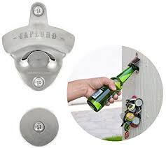 Bottle Opener Wall Mount With Magnetic Cap Catcher Stainless Steel By Caplord Wall Mounte Bottle Opener Wall Wall Mount Beer Bottle Opener Beer Bottle Opener