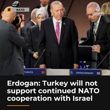 Turkish President Recep Tayyip Erdogan has said his country won't support  #NATO's continued partnership with the #Israeli government.⁠ ⁠.⁠ “Until  comprehensive, sustainable peace is established in Palestine, attempts at  cooperation with Israel