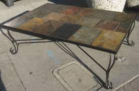 It can also be an anchor of style for you room and make a great sofa look even better. Slate Tile Coffee Table Posted By Uhuru Furniture Collectibles Oakland At 7 35 Pm Coffee Table Iron Coffee Table Slate Coffee