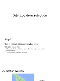 Użyj współrzędnych geograficznych lokalizacji firmy: Site Location Selection Pptx Economies Nature