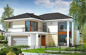 This Two Story House Design Is Excellent On An Average Wide Plot The Building S Body Has An L Sh Two Story House Design House Design Architectural House Plans