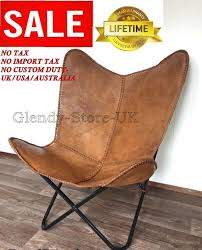 Leather Butterfly Hand Made Chair Medium Brown Tan Colour Ebay Leather Butterfly Chair Butterfly Chair Butterfly Chair Cover