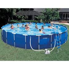 Intex 24 X 52 Round Metal Frame Pool Set Pool Cool Pools Pool Decks