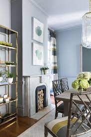 Add some bright color to your kitchen with a striking fridge. Yellow And Blue Dining Room Colors Transitional Dining Room