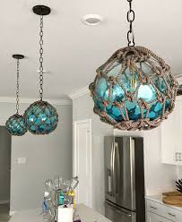 Coastal Lamps Inspired By Fishing Glass Floats Coastal Decor Ideas Interior Design Diy Shopping