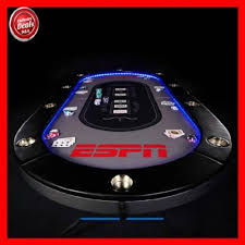 Espn 10 Player Premium Poker Table With In Laid Led Lights No Assembly Required Poker Table Poker Poker Table Top