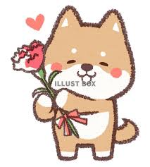 お母さんありがとうイヌ：イラスト無料