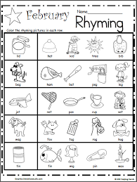 Kindergarten Rhyming Worksheets For February Madebyteachers Rhyming Worksheet Rhyming Kindergarten Rhyming Activities