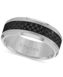 In fact, you could drive over a carbon fiber ring . Triton Tungsten Carbide Ring Black Carbon Fiber Stripe Wedding Band For Men Lyst