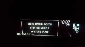 Prius Error Message Check Hybrid System Stop