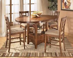 Sku P D319 42 324 4 Casual Pub Table Set Brown Wood Round Pub Extension Table Open And 4 Padded Counter Height Dining Table Dining Room Sets Dining Table