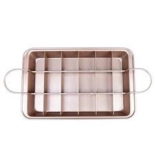 Brownie Pan With Dividers Rack All Edges Divided Slice Solutions 8 X 12 Inch By Lufeiya Kitchen Home Brownie Pan Brownie Pan Set