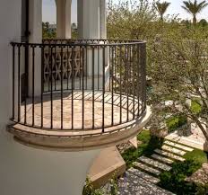 The infill between the top and bottom rails and the vertical supports is a series of interlocking diagonals. Round Balcony Window Design Novocom Top