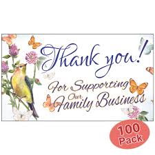 By simply adding the recipient's name to your thank you card, you go miles in making the individual or business client feel valued and you wouldn't be surprised to receive a positive response to such kind of customization. Thank You For Your Business Cards 100 Pack Thank You For Supporting Our Family Business Business Card Size Buy Online In Burkina Faso At Burkinafaso Desertcart Com Productid 217908655