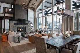 Mountain Modern Living Room In Big Sky Montana At The Yellowstone Club 6016 4016 Oc Roomporn Barn House Interior Mountain Living Room House Interior