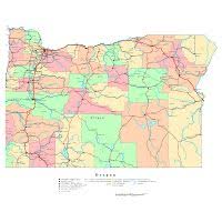 Large Detailed Elevation Map Of Oregon State With Roads