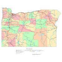 large detailed elevation map of oregon state with roads