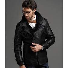 Men S Spanish Merino Sheepskin Slant Zipped Coat Sheepskin Coat Zip Coat Leather Jacket