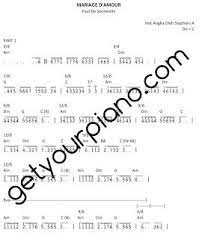Play The Piano Mariage D Amour Paul De Senneville Not Angka P Piano Notes Songs Teaching Music Mariage