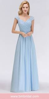 Bmbridal Modest Chiffon Sweetheart Sleeveless Affordable Bridesmaid Dresses With Ruffles Bridesmaid Dresses Long Chiffon Sky Blue Bridesmaid Dresses Modest Bridesmaid Dresses Blue