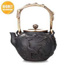 Japanese Turtle Crane Cast Iron Teapot Cast Iron Tea Pot Tea Pots Cast Iron