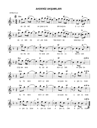 Akdeniz Aksamlari Notalara Dokulmus Muzik Muzik Notalari Muzik Teorisi