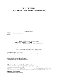 Alat musik tradisional adalah alat musik yang dibuat dengan bahan tanpa menggunakan perangkat elektronika. Doc Kliping Alat Musik Tradisional Di Indonesia Elly Ellyana Academia Edu