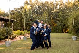 Grooms Men Having Fun Clark Gardens Have Fun Cafe Lights