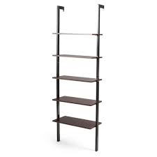4.8 out of 5 stars. Gymax 5 Tier Ladder Shelf Wood Wall Mounted Display Bookshelf Metal Frame Brown Black Best Buy Canada