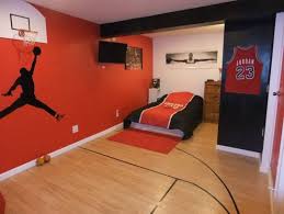 Sports Theme Bedroom Michael Jordan Michael Jordan Bedroom Michael Jordan Decor Michael Jorda Basketball Themed Bedroom Basketball Room Boy Bedroom Design