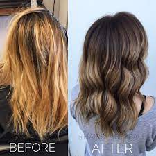 Before And After Blonde To Brown Balayage Hair Balayage Hair Blonde Balayage Hair Brunette Balayage Hair