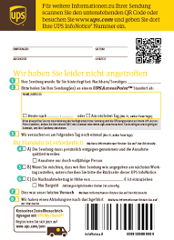Verfolgen sie mit allen möglichen kurieren. Ups Infonotice Ups Deutschland