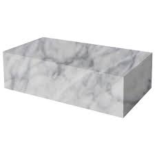 Mix and match with solid wood tables. Carrara Rectangular Solid Marble Coffee Table