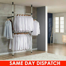Whether you're looking for a kinds clothes or hot mom clothes, we've got you covered with a variety of styles. Telescopic Wardrobe Organizer 281 329cm Movable Hanging Rail Garment Rack For Sale Online Ebay