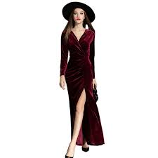 Check spelling or type a new query. Robe Longue De Soiree En Velours Rouge Pour Femmes Tenue De Soiree Manches Longues Vintage Maxi Hiver 2021 Aliexpress