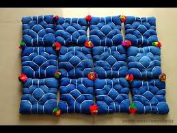 Diy Door Mat From Old Jeans Floor Mat Or Table Mat From Old Denim Recycling Old Clothes Youtube Door Mat Diy Recycle Old Clothes Diy Door