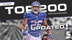 Ppr fantasy football leagues allow for 2 wr in the starting line up, while the most common flex play is also a wr. Jeff Ratcliffe S Updated Top 200 Fantasy Football Rankings For 2019 Ppr Leagues Fantasy Football News Rankings And Projections Pff
