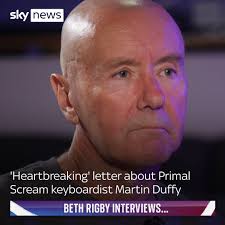 'Heartbreaking' letter about Primal Scream keyboardist Martin Duffy