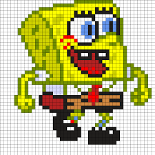 Spongebob By Arcanjulio On Kandi Patterns Perler Beads Pony Bead Patterns Perler Bead Patterns